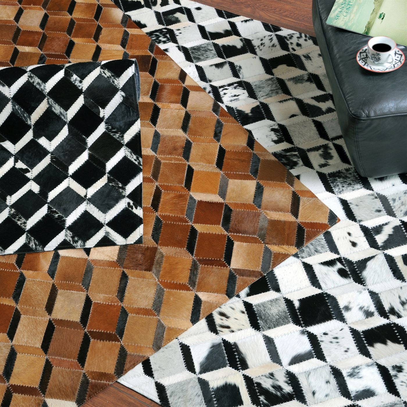 Area Rug, Bedroom Rug, Living Room Rug, Living Area Rug, Indian Rug, Office Carpet, Office Rug, Shop Rug Online, Natural Hide, Black, White, , Geometrical