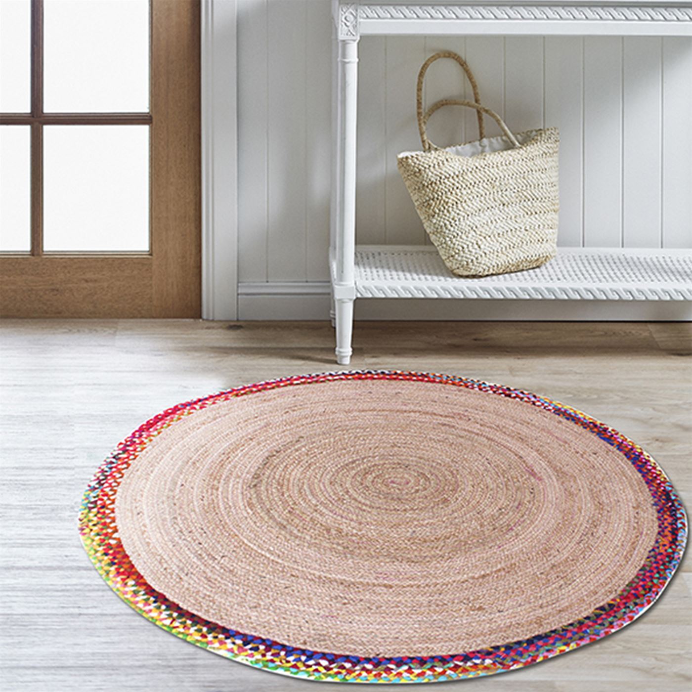 Handmade oval fabric area outlet rug