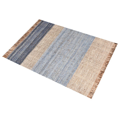 Area Rug, Bedroom Rug, Living Room Rug, Living Area Rug, Indian Rug, Office Carpet, Office Rug, Shop Rug Online, Denim, Hemp, Natural, Blue, Punja, Flat Weave, Textured