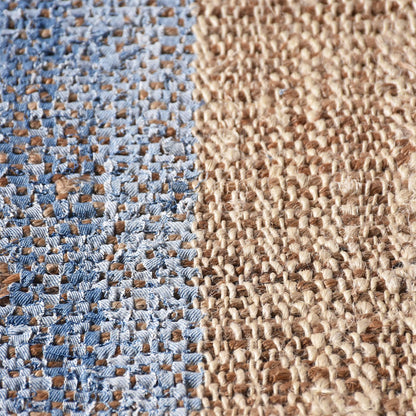 Area Rug, Bedroom Rug, Living Room Rug, Living Area Rug, Indian Rug, Office Carpet, Office Rug, Shop Rug Online, Denim, Hemp, Natural, Blue, Punja, Flat Weave, Textured