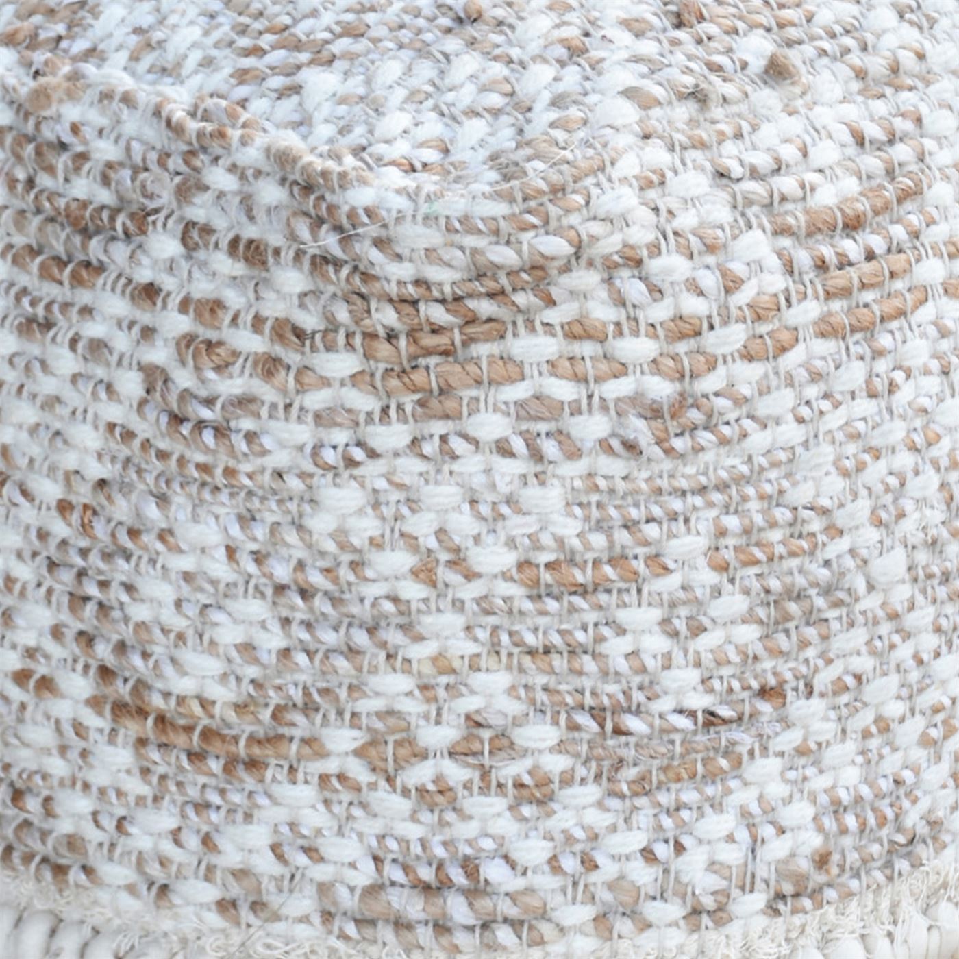 Cerezo Pouf, Cotton, Hemp, Wool, Natural White, Natural, Pitloom, All Loop