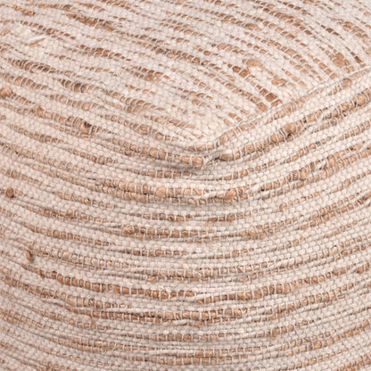 Cortland Pouf, 40x40x40 cm, Natural White, Natural, Wool, Jute, Hand Woven, Pitloom, Flat Weave