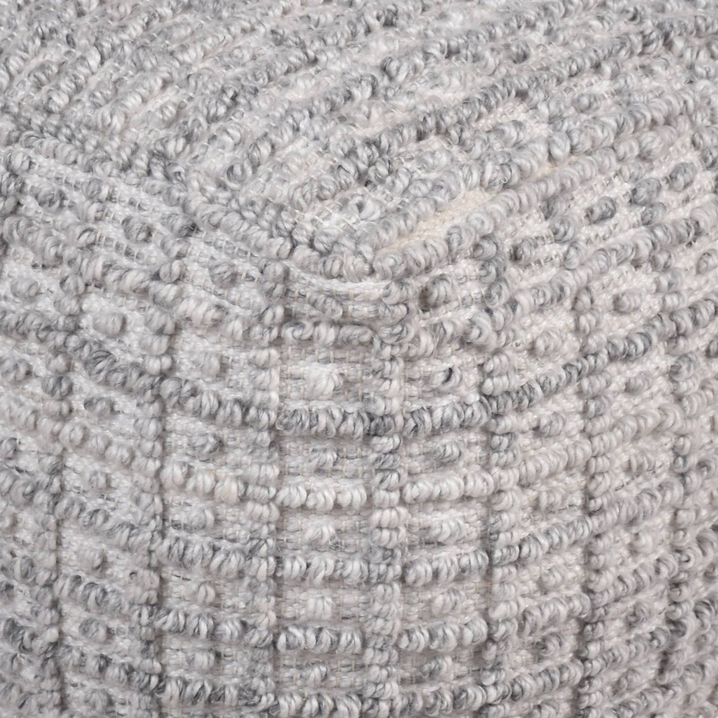 Henle Pouf, 40x40x40 cm, Grey, PET, Hand Woven, Pitloom, Flat Weave